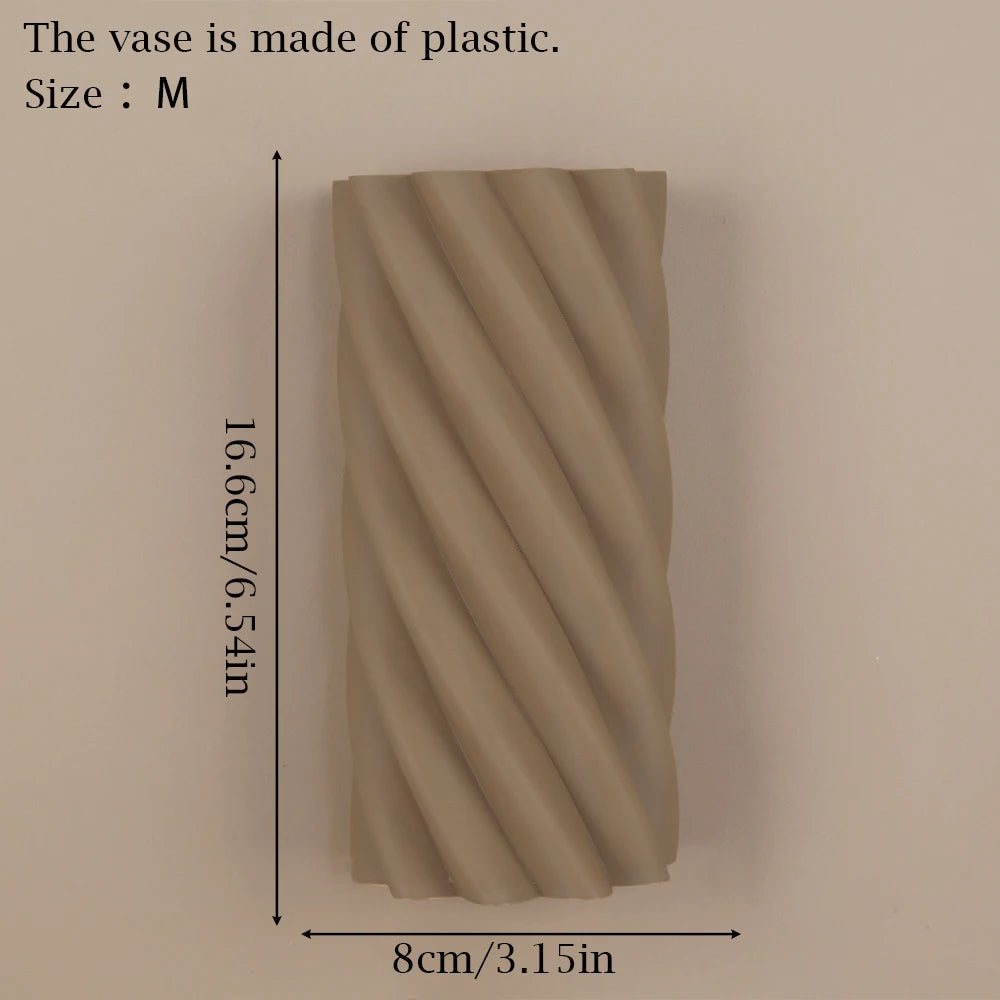 Cross-border Spiral  Wall-mounted Vase Minimalist Creative Wall Decor Flower Vase For Living Room Bedroom Home Decoration Scena