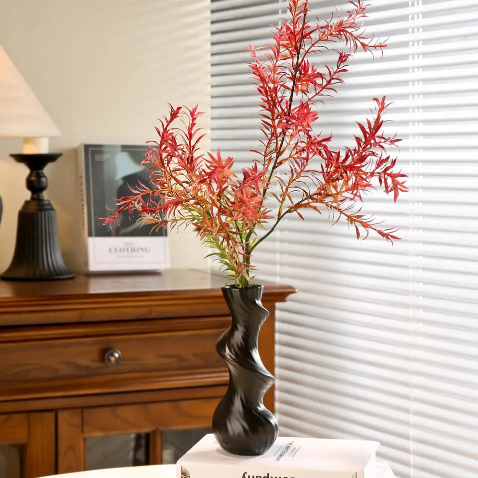 Creative Irregular Shape Vases Decor, Ceramic Living Room Flower Arrangement Table Decoration Light Luxury Style Vase, 1Pc