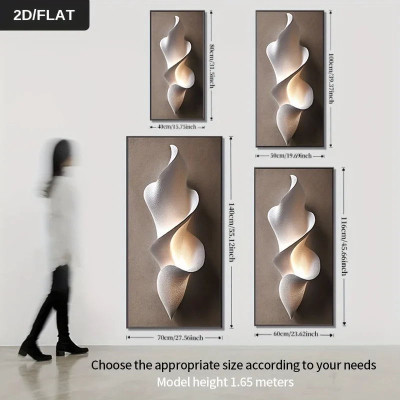 2D/FLAT Large Abstract Creative Spiral Canvas Wall Art, Unframed 2D Creative Pattern Art Prints for Living Room Wall Decorations