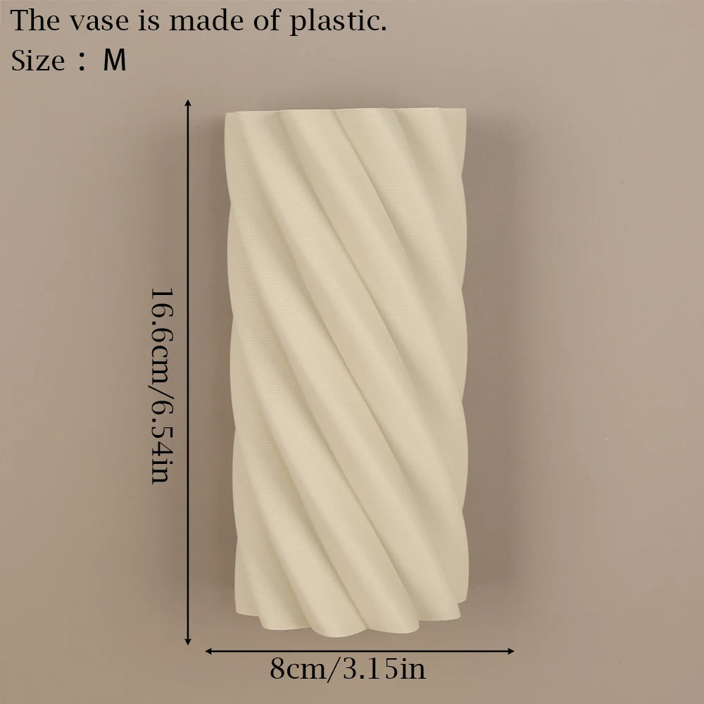 Cross-border Spiral  Wall-mounted Vase Minimalist Creative Wall Decor Flower Vase For Living Room Bedroom Home Decoration Scena