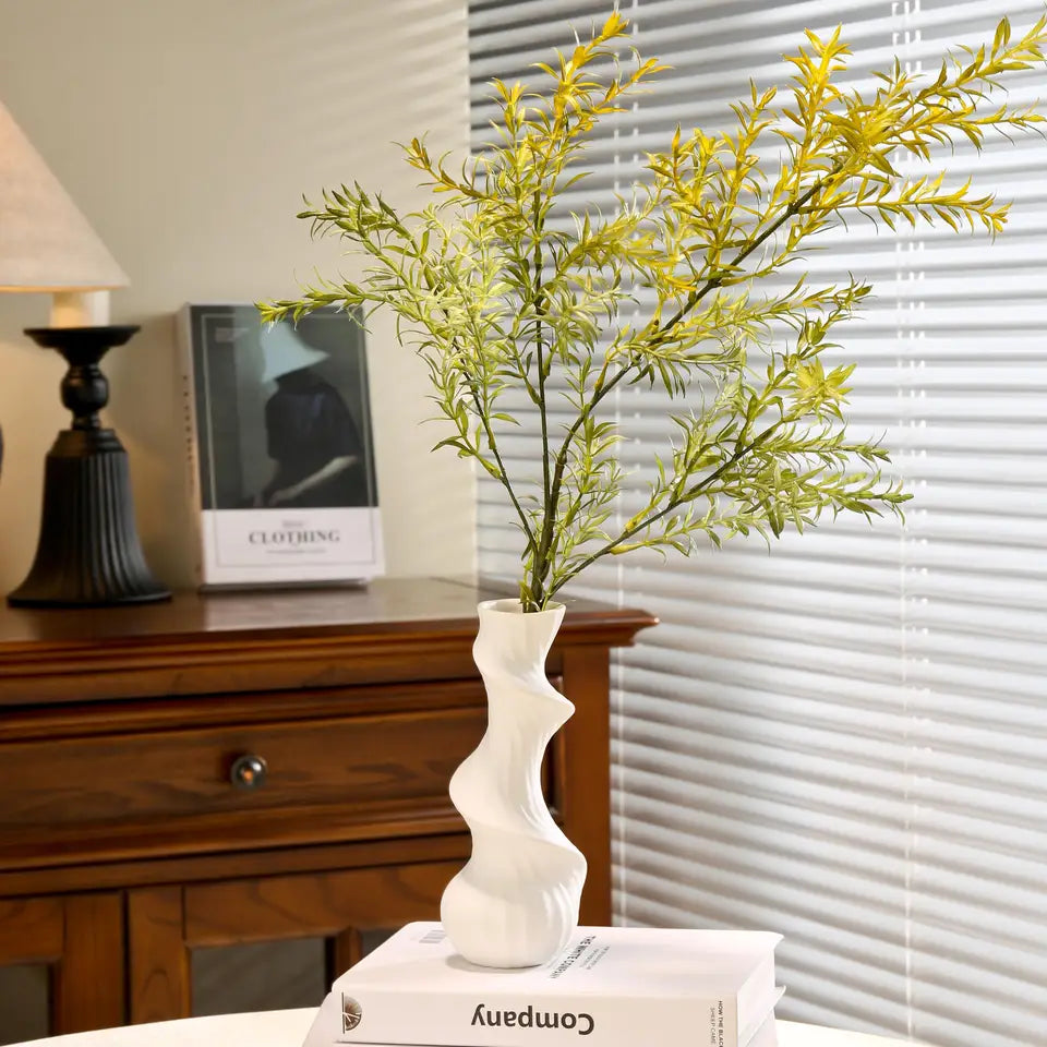 Creative Irregular Shape Vases Decor, Ceramic Living Room Flower Arrangement Table Decoration Light Luxury Style Vase, 1Pc