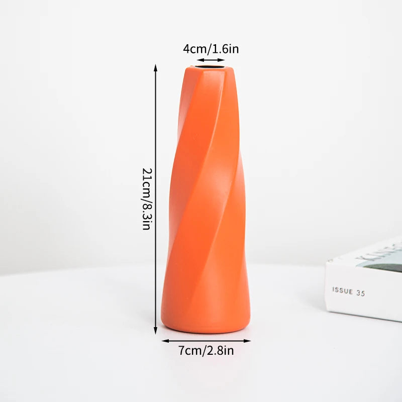 Plastic Flower Vase Nordic Vases for Flowers Creative Spiral Vases Ins Flower Arrangement Container Desktop Ornament Room Decor