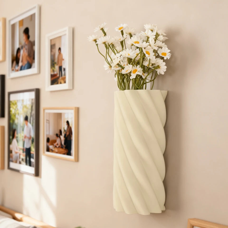 Cross-border Spiral  Wall-mounted Vase Minimalist Creative Wall Decor Flower Vase For Living Room Bedroom Home Decoration Scena