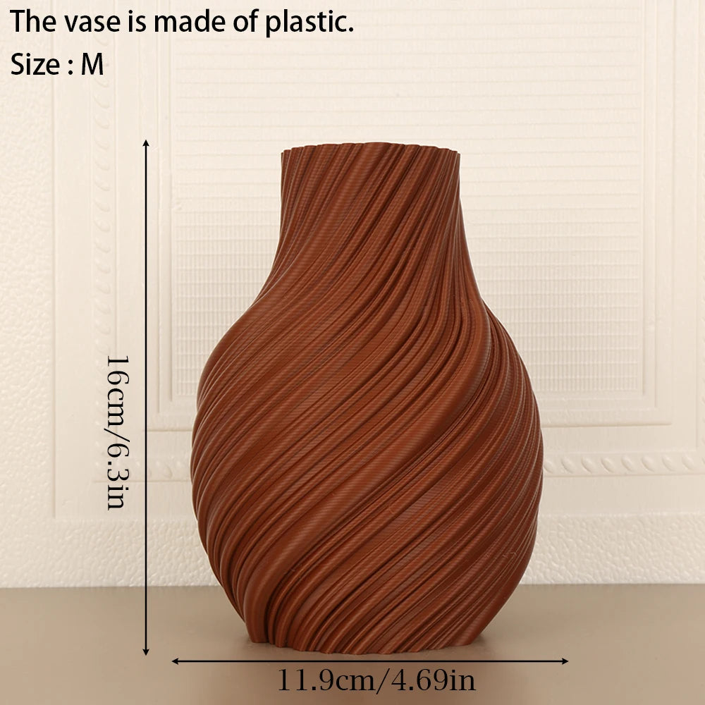 Cross-Border Minimalist Spiral Texture Decorative Vase For Warm Modern-Style Home Desktop Soft Decoration Scenario