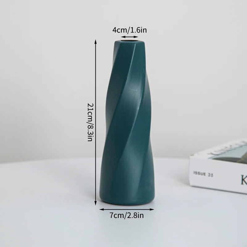 Plastic Flower Vase Nordic Vases for Flowers Creative Spiral Vases Ins Flower Arrangement Container Desktop Ornament Room Decor