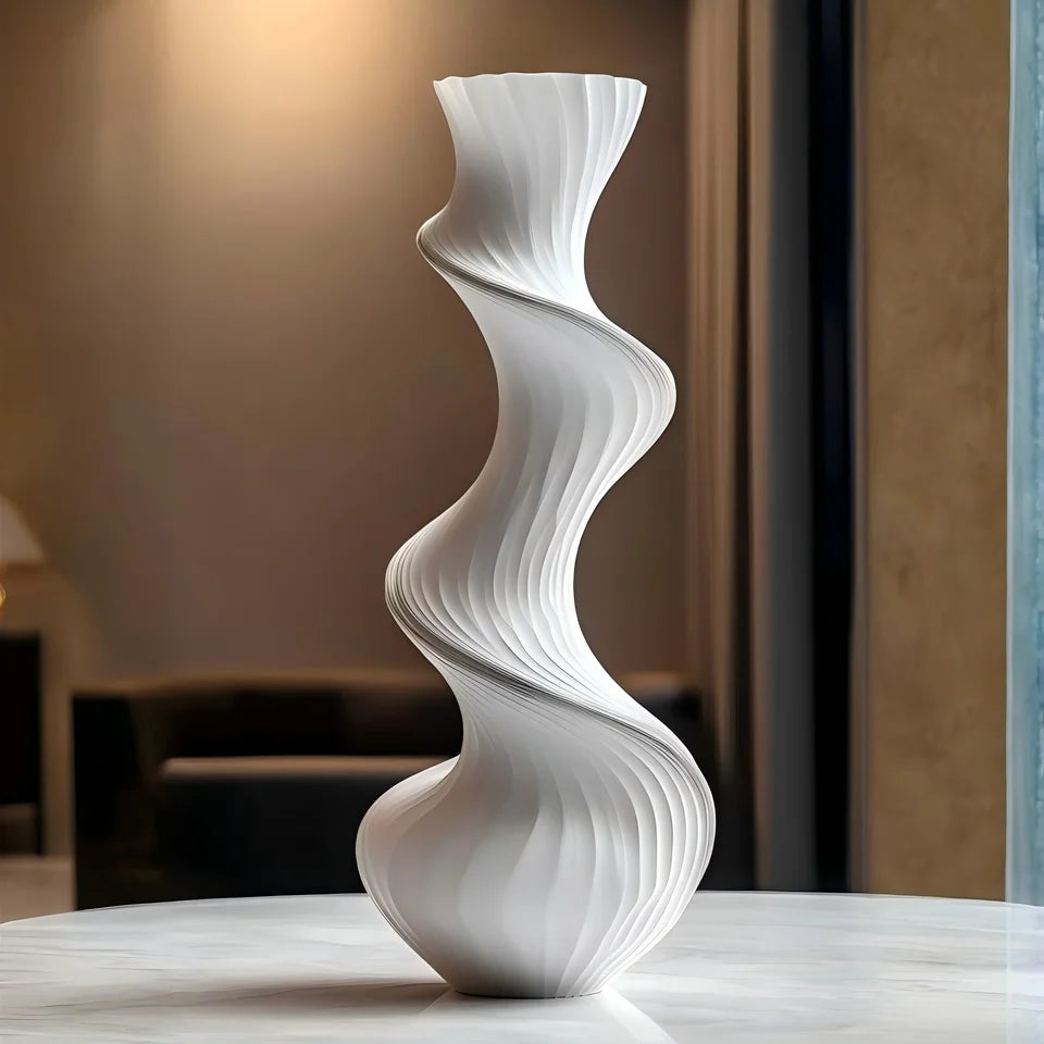 Creative Irregular Shape Vases Decor, Ceramic Living Room Flower Arrangement Table Decoration Light Luxury Style Vase, 1Pc