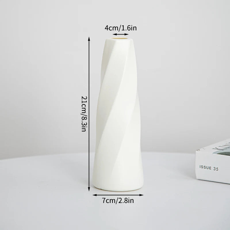 Plastic Flower Vase Nordic Vases for Flowers Creative Spiral Vases Ins Flower Arrangement Container Desktop Ornament Room Decor