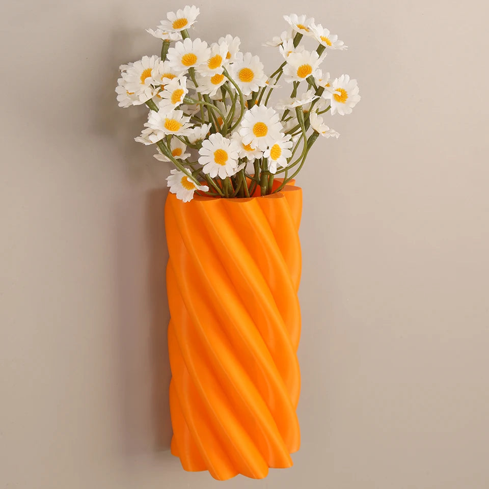 Cross-border Spiral  Wall-mounted Vase Minimalist Creative Wall Decor Flower Vase For Living Room Bedroom Home Decoration Scena