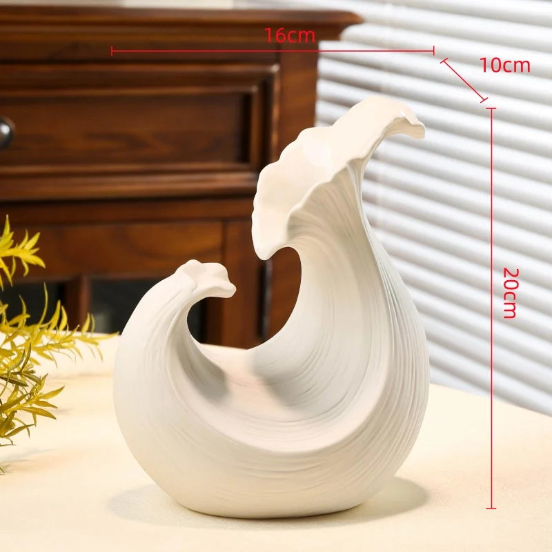 Ceramic Vase Abstract Irregular Folds Handmade Spiral Porcelain Vase Ceramic Handicrafts Flower Vases Flowerpot Vases Pots