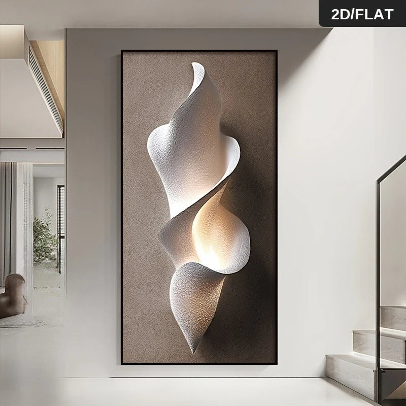 2D/FLAT Large Abstract Creative Spiral Canvas Wall Art, Unframed 2D Creative Pattern Art Prints for Living Room Wall Decorations