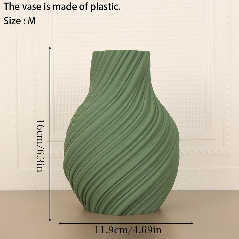 Cross-Border Minimalist Spiral Texture Decorative Vase For Warm Modern-Style Home Desktop Soft Decoration Scenario