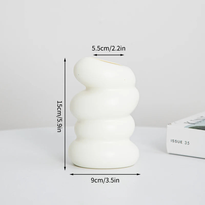 Plastic Flower Vase Nordic Vases for Flowers Creative Spiral Vases Ins Flower Arrangement Container Desktop Ornament Room Decor