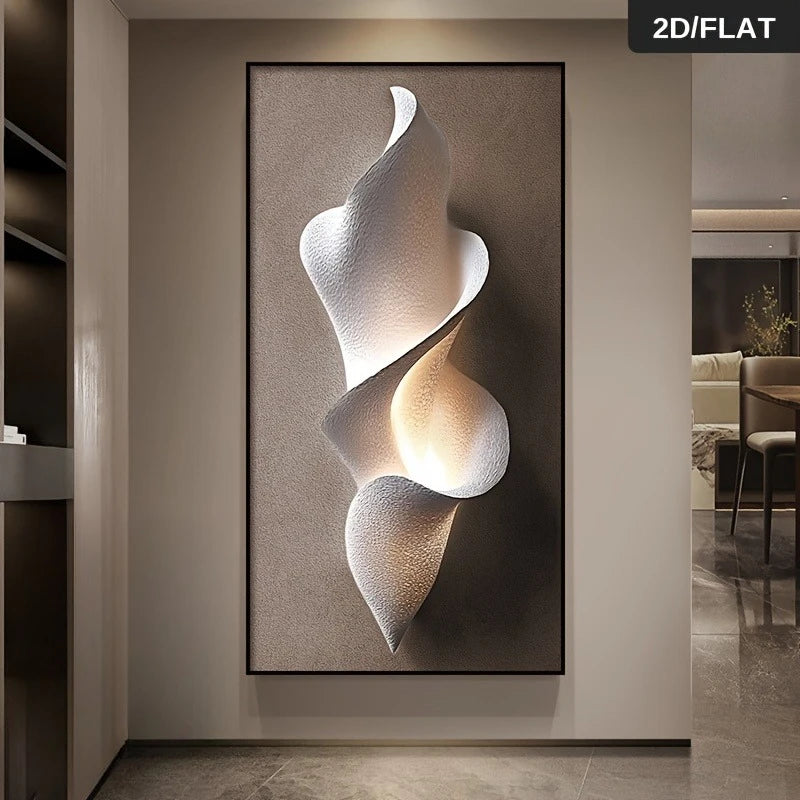 2D/FLAT Large Abstract Creative Spiral Canvas Wall Art, Unframed 2D Creative Pattern Art Prints for Living Room Wall Decorations