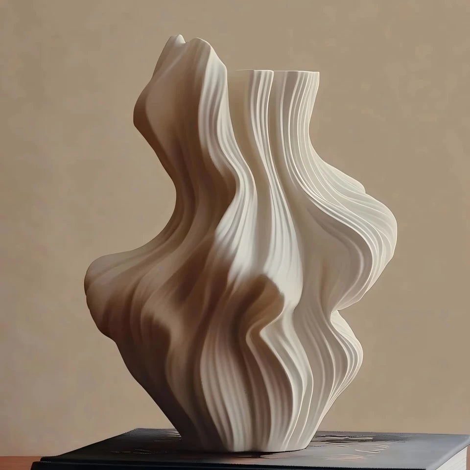 Ceramic Vase Abstract Irregular Folds Handmade Spiral Porcelain Vase Ceramic Handicrafts Flower Vases Flowerpot Vases Pots