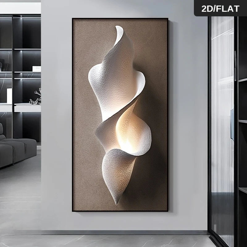 2D/FLAT Large Abstract Creative Spiral Canvas Wall Art, Unframed 2D Creative Pattern Art Prints for Living Room Wall Decorations