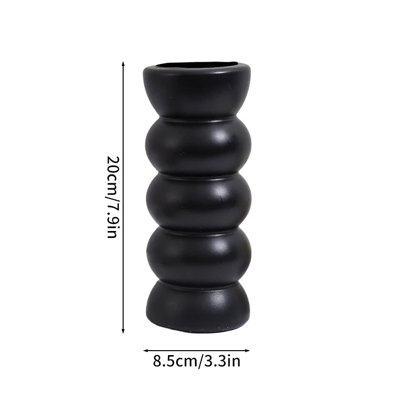 Imitation Ceramic Vase Modern White Plastic Flower Vase Creative Spiral Boho Aesthetic Irregular Flower Vases Wedding Home Decor