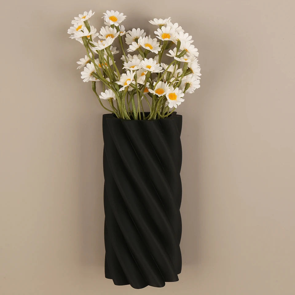 Cross-border Spiral  Wall-mounted Vase Minimalist Creative Wall Decor Flower Vase For Living Room Bedroom Home Decoration Scena